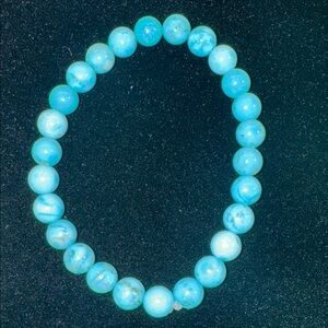 Elegant Natural Blue Turquoise Stone Beaded Bracelet